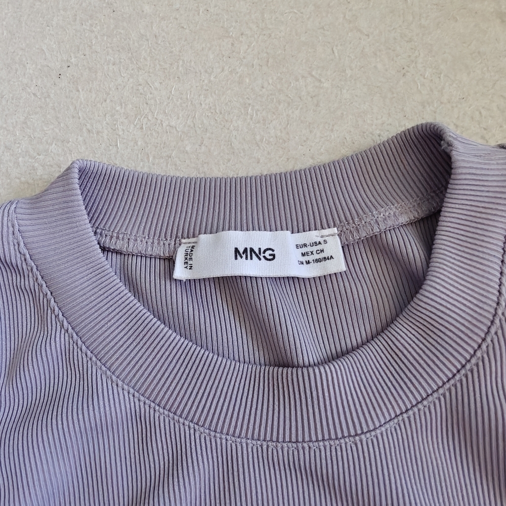 Mango Ribbed Lavender Top - Picture 2 of 3